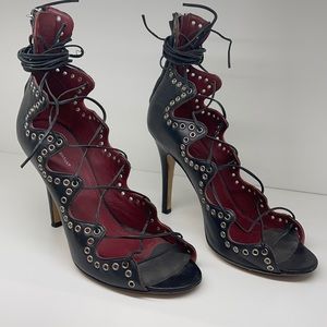 Isabel Marant Strappy Black Stiletto with grommets